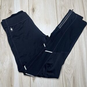 Smartwool Women's Black Merino Wool Running Leggings Pants Reflective Size Large
